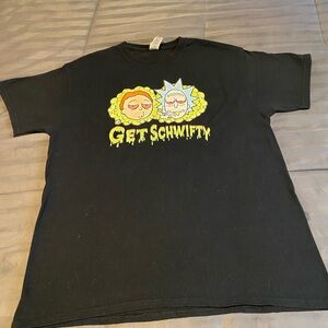 Black Graphic T-Shirt with Cartoon Design